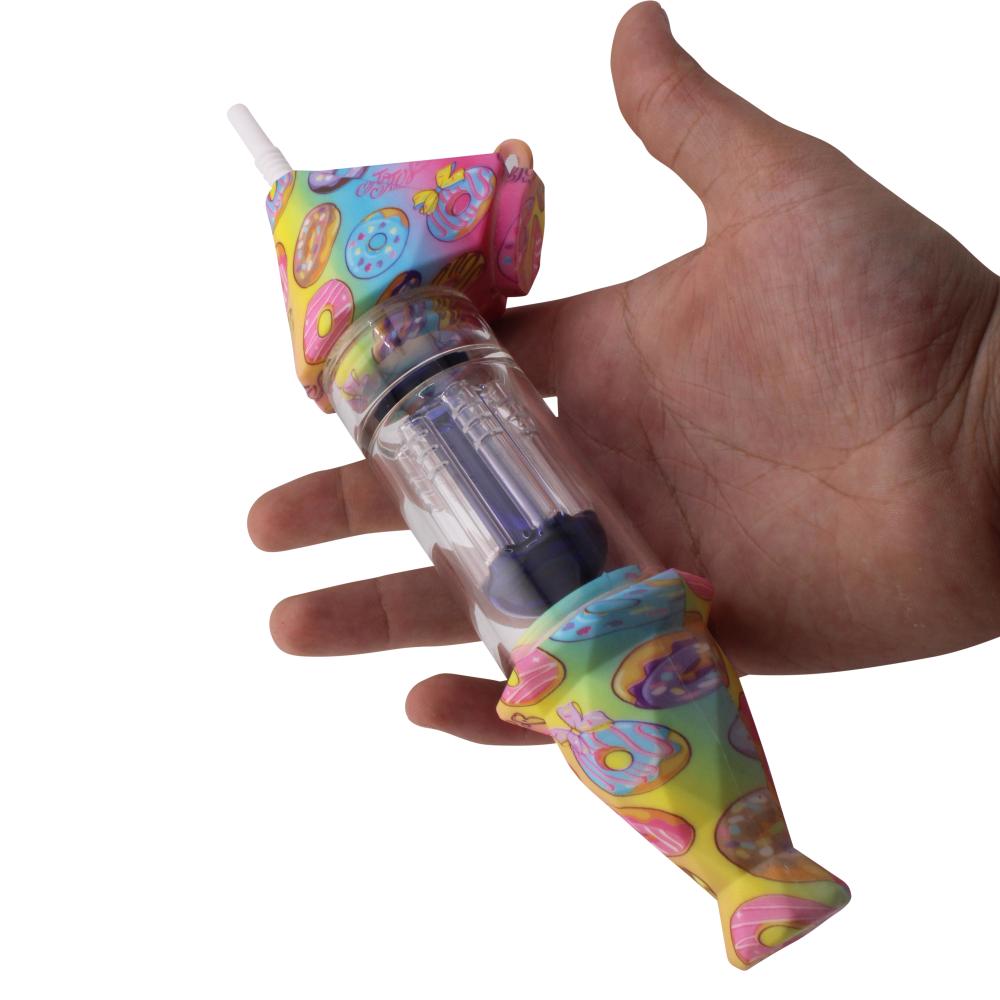 Elite Print With Perc Silicone Nectar Collector Set-Mix Pink