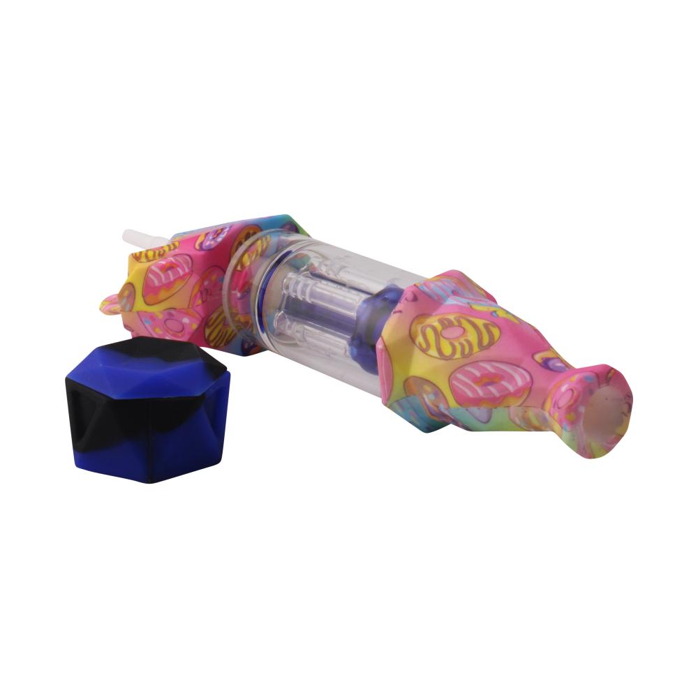 Elite Print With Perc Silicone Nectar Collector Set-Mix Pink