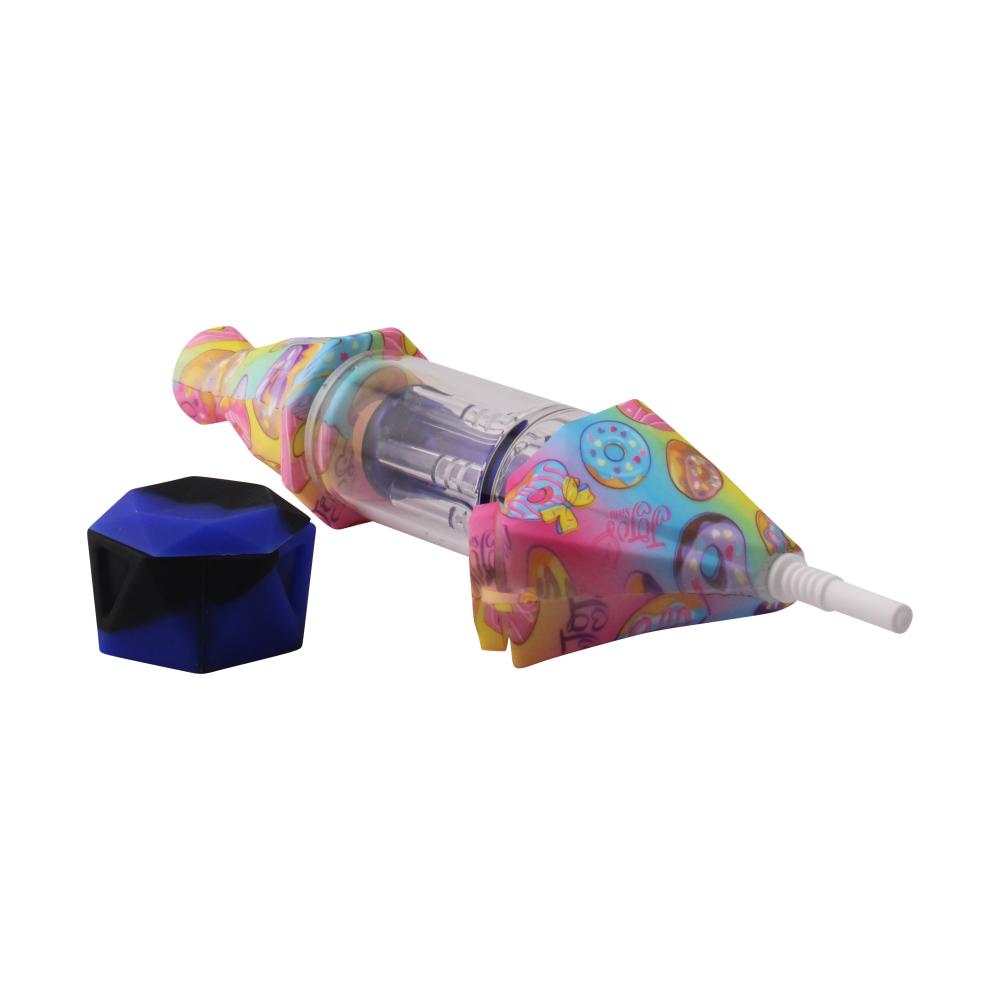 Elite Print With Perc Silicone Nectar Collector Set-Mix Pink