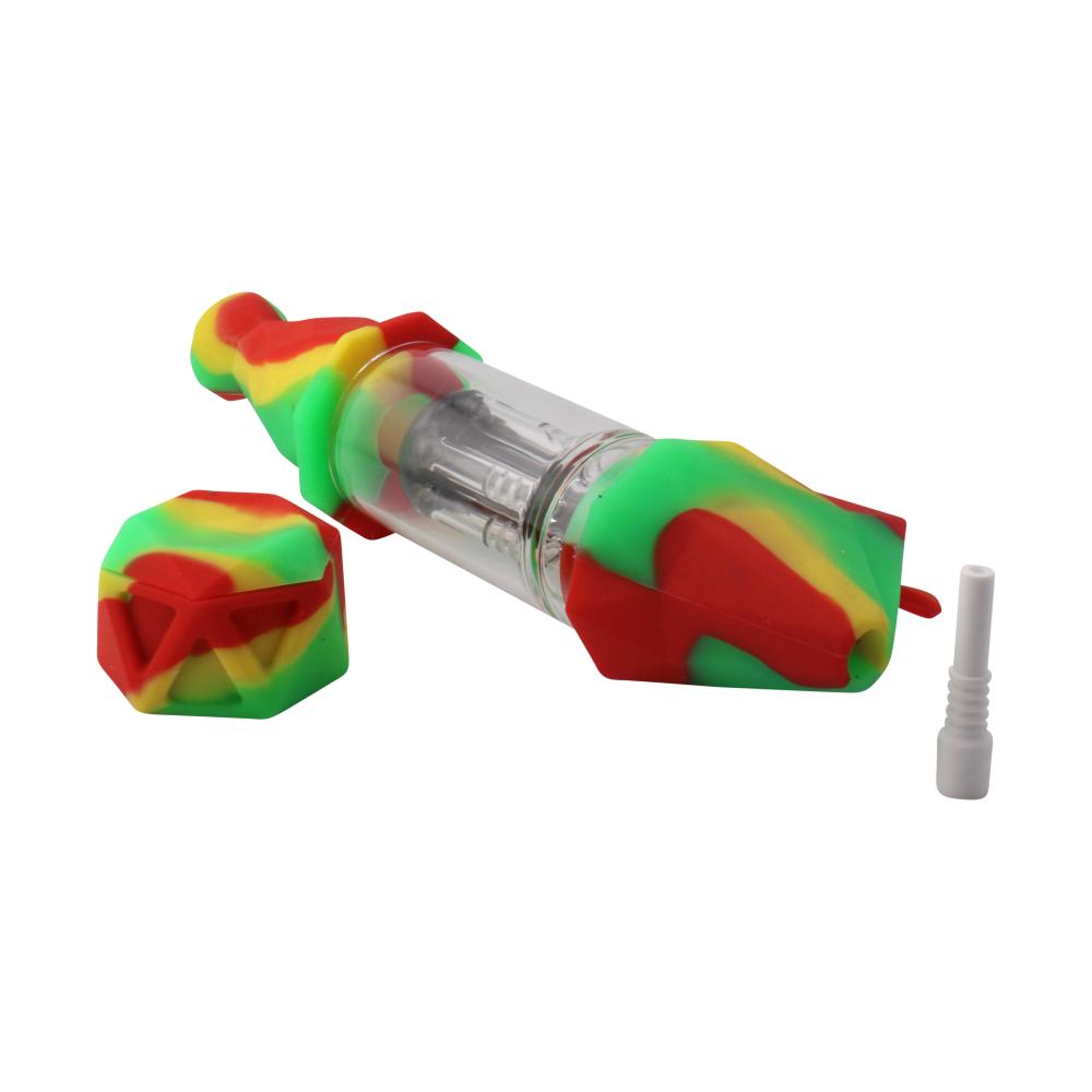 Elite Print With Perc Silicone Nectar Collector Set-Red and Green