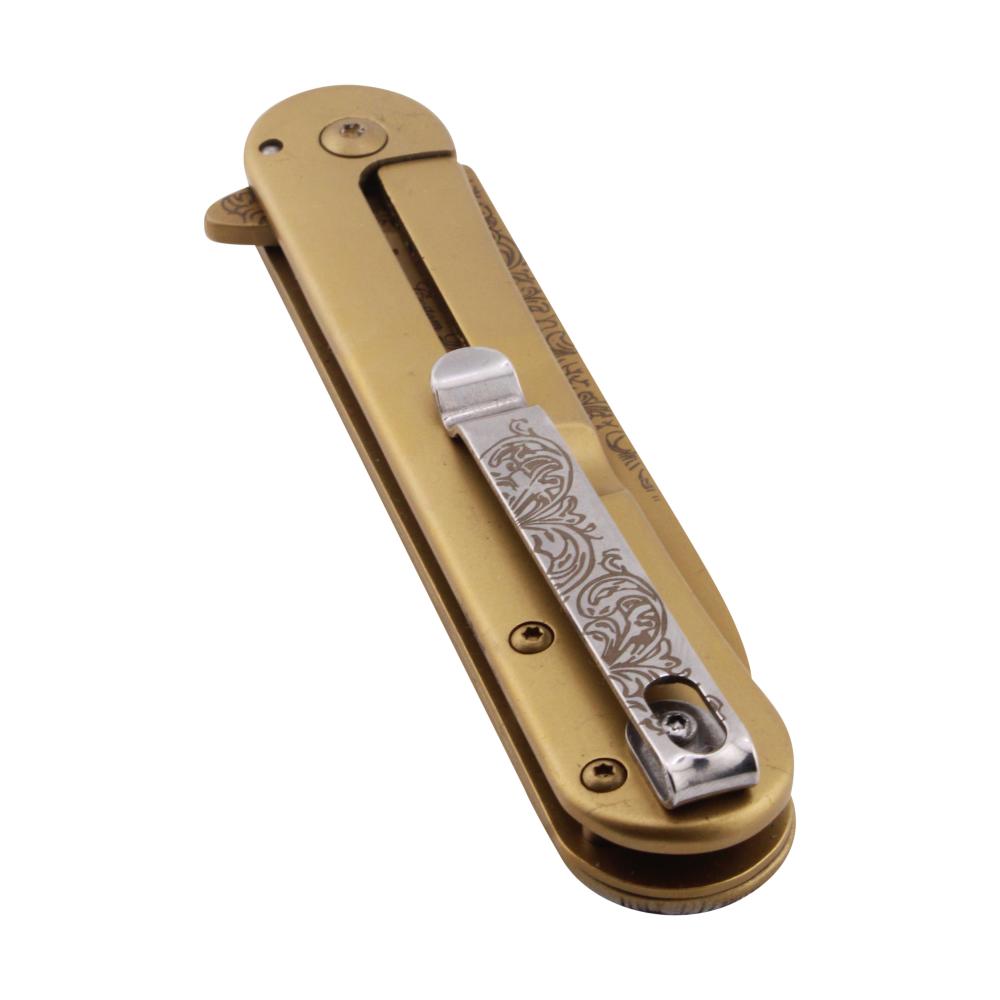 Elk Ridge Bear Design Folding Metal Pocket Knife-White