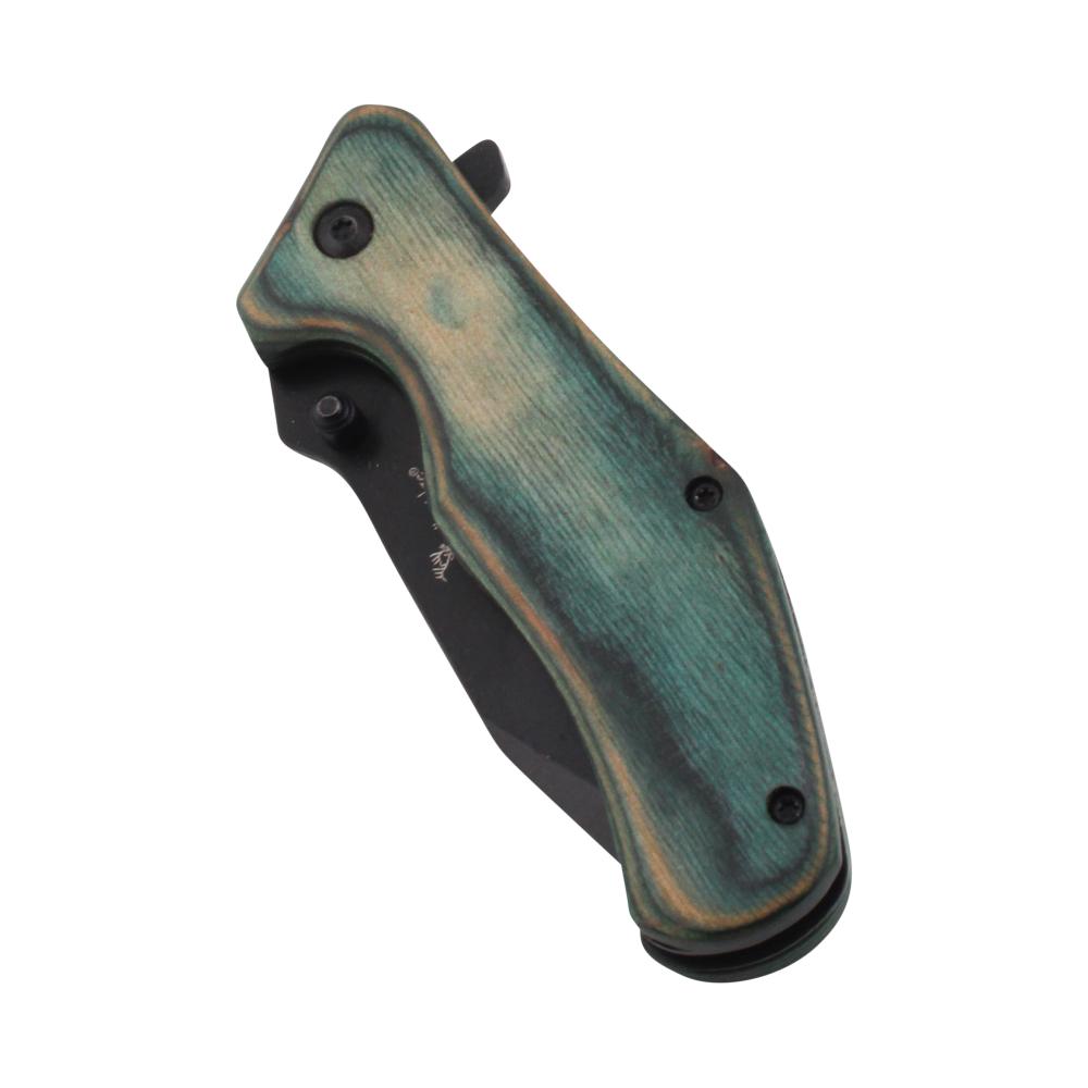 Elk Ridge N20 Folding Wooden Handle Pocket Knife-Green