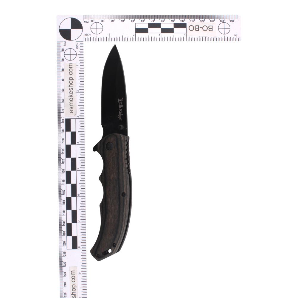 Elk Ridge N32 Folding Wooden Handle Pocket Knife-Black