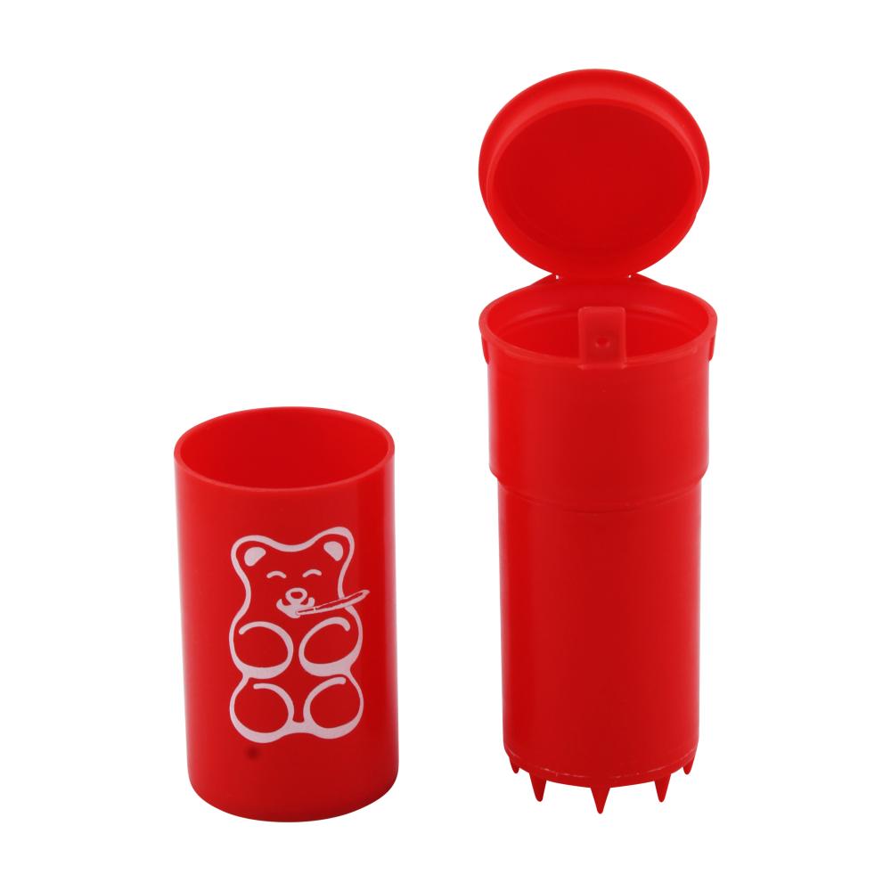 EZ Splitz Plastic Smell Proof Jar With Grinder-Red