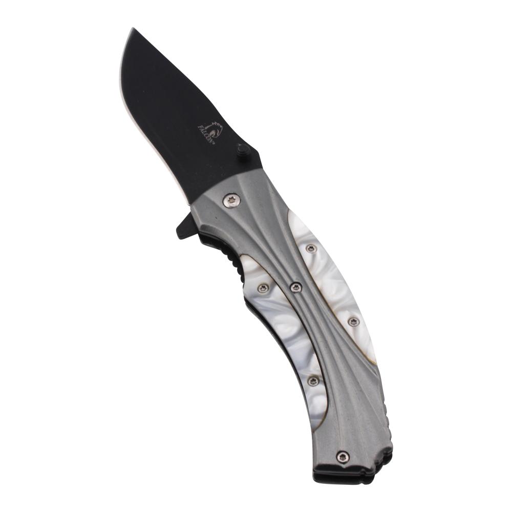 Falcon N40 Folding Metal Handle Pocket Knife-White
