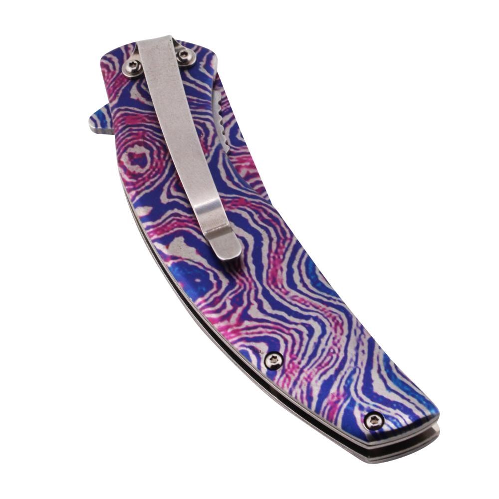 Falcon N41 Folding Metal Handle Pocket Knife-Purple Mix