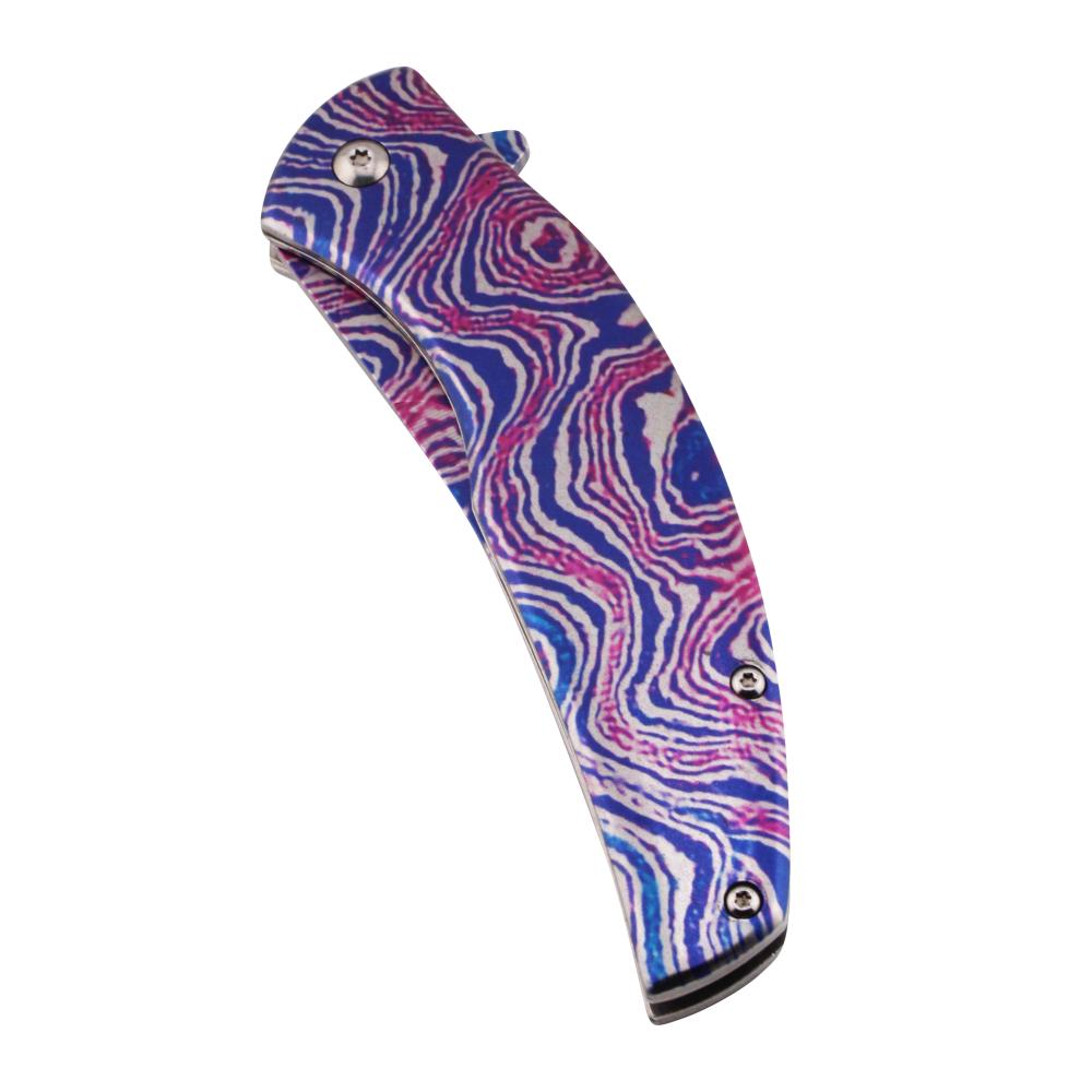 Falcon N41 Folding Metal Handle Pocket Knife-Purple Mix