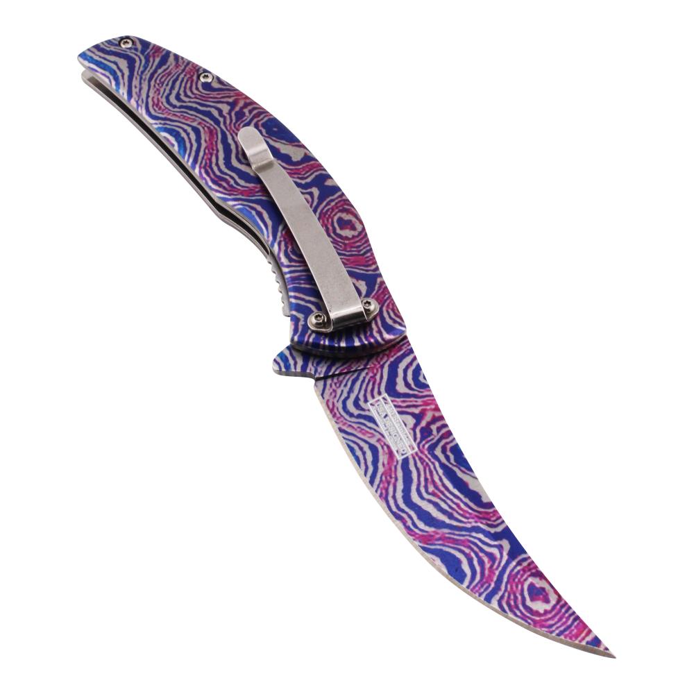 Falcon N41 Folding Metal Handle Pocket Knife-Purple Mix