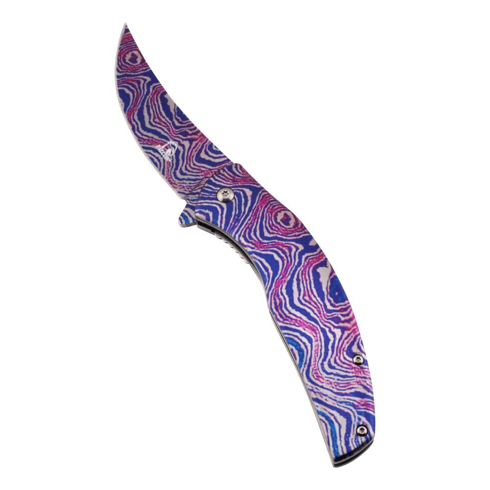 Falcon N41 Folding Metal Handle Pocket Knife-Purple Mix