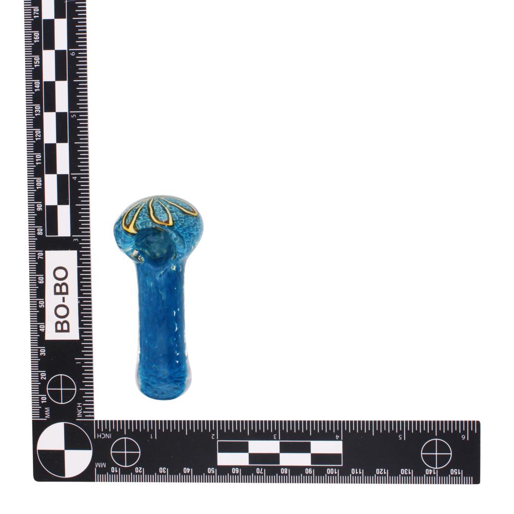 Flower N187 Glass Hand Pipe-Blue