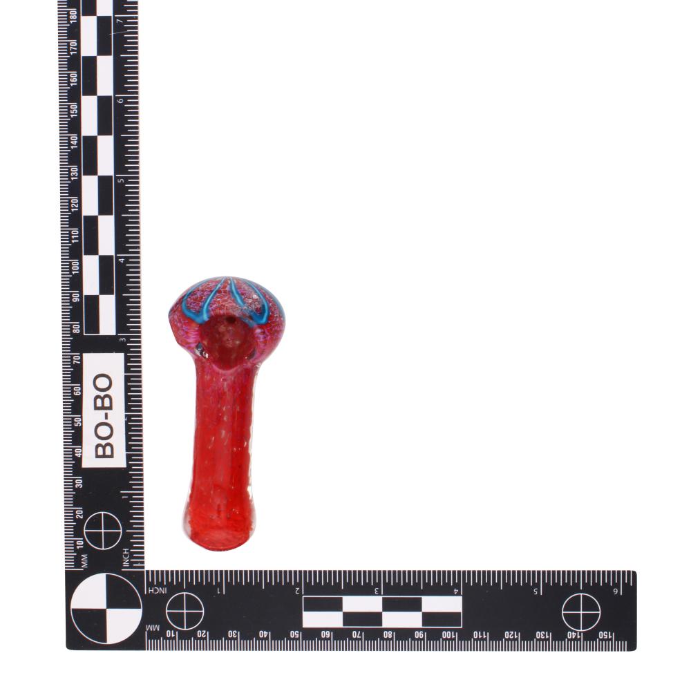 Flower N187 Glass Hand Pipe-Crimson Red