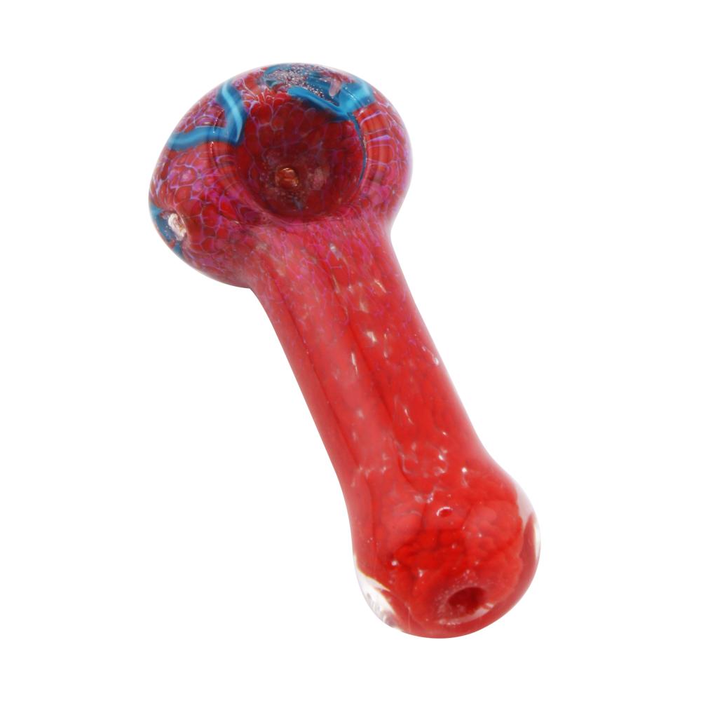 Flower N187 Glass Hand Pipe-Crimson Red