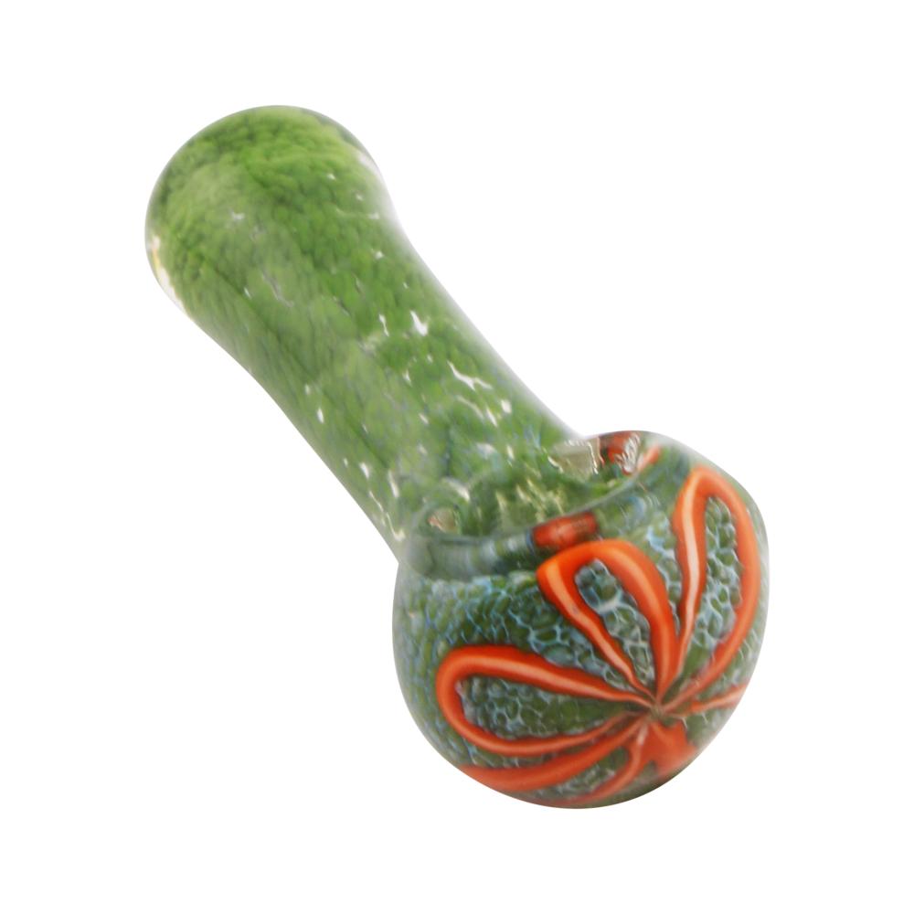 Flower N187 Glass Hand Pipe-Green