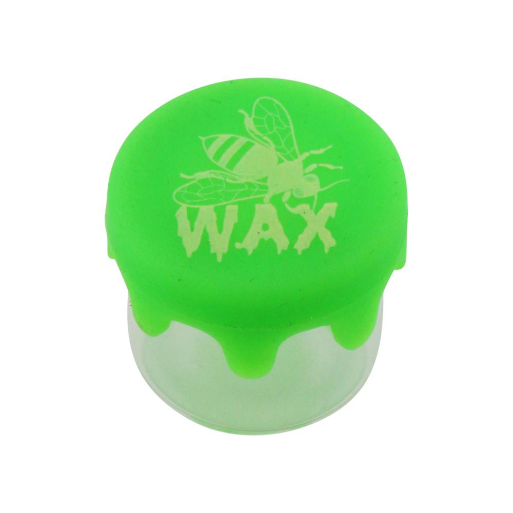 Bee Wax Design Small Glass Container-2 Piece-Green