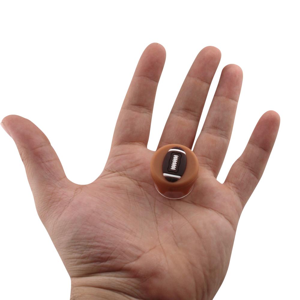 Football Design Small Glass Container-2 Piece-Brown