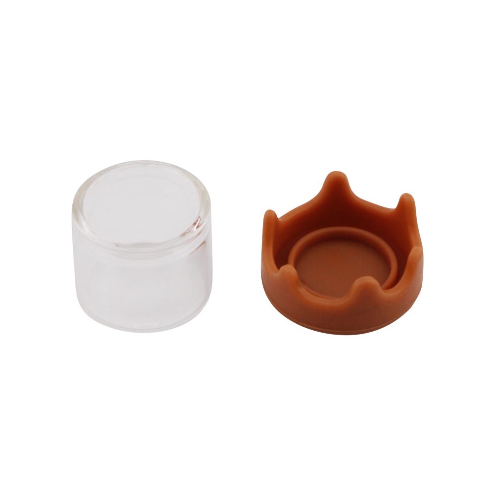 Football Design Small Glass Container-2 Piece-Brown