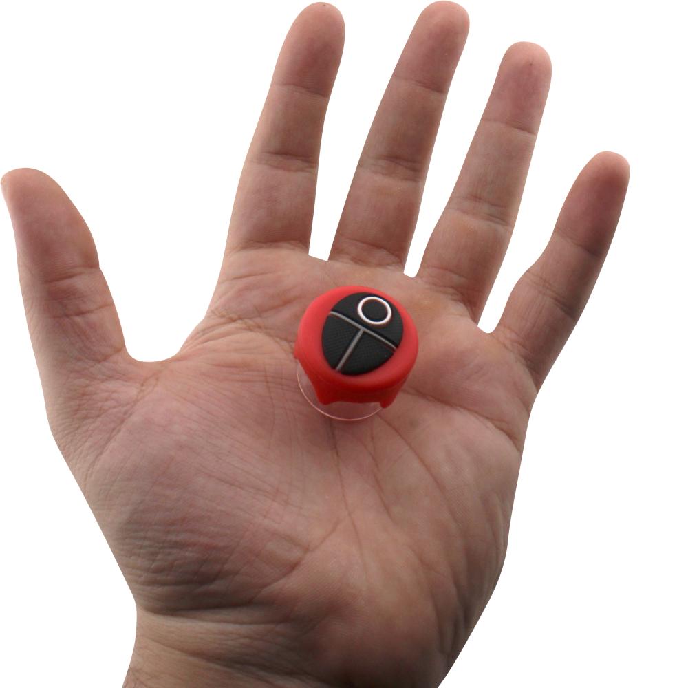 Mask Design Small Glass Container-2 Piece-Red