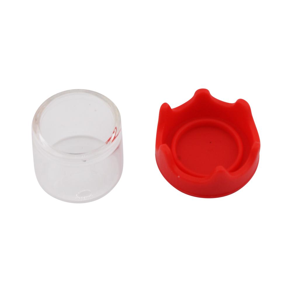 Mask Design Small Glass Container-2 Piece-Red