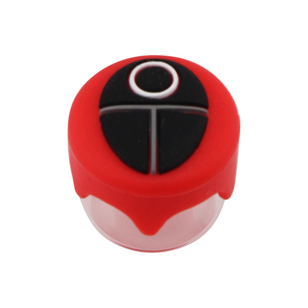 Mask Design Small Glass Container-2 Piece-Red