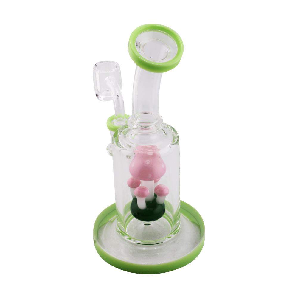 Four Mushroom Glass Water Pipe-Green