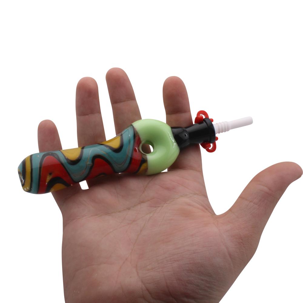 Freedom Swirl Small Glass Nectar Collector-Green Mix