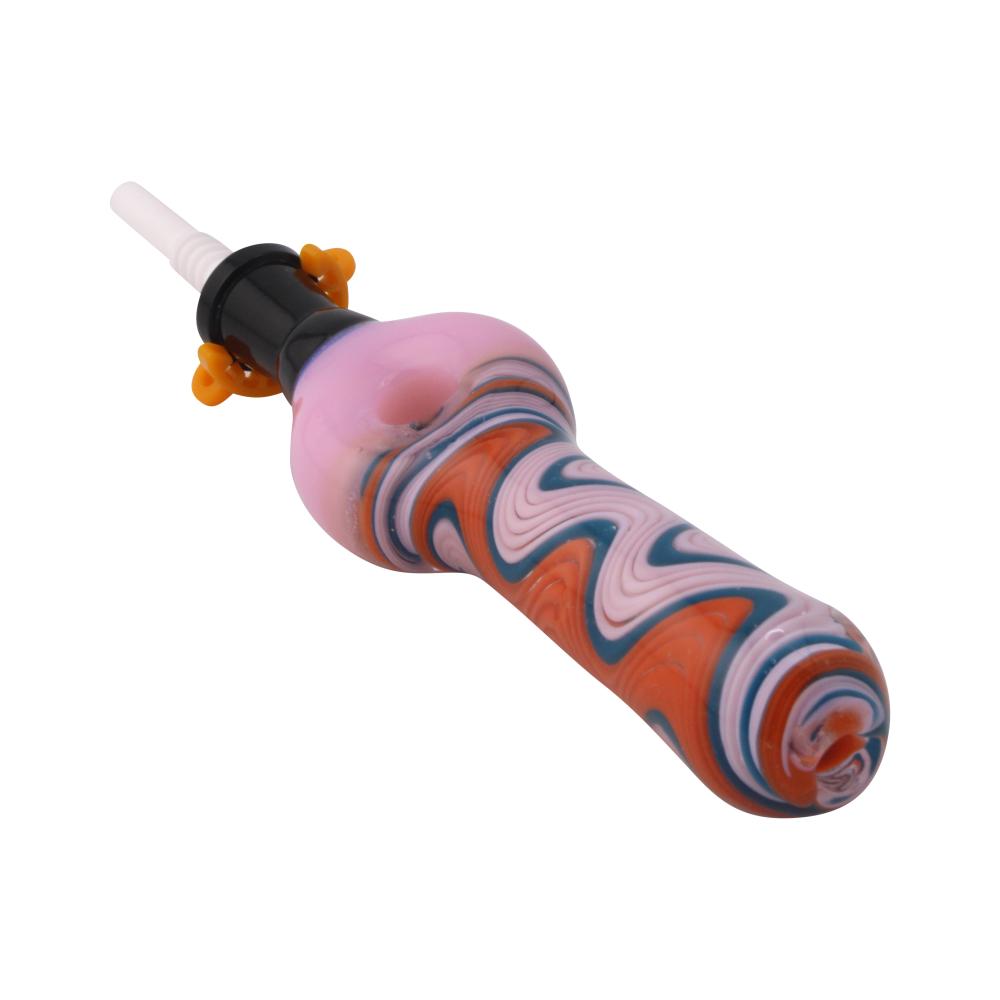 Freedom Swirl Small Glass Nectar Collector-Light Pink Mix