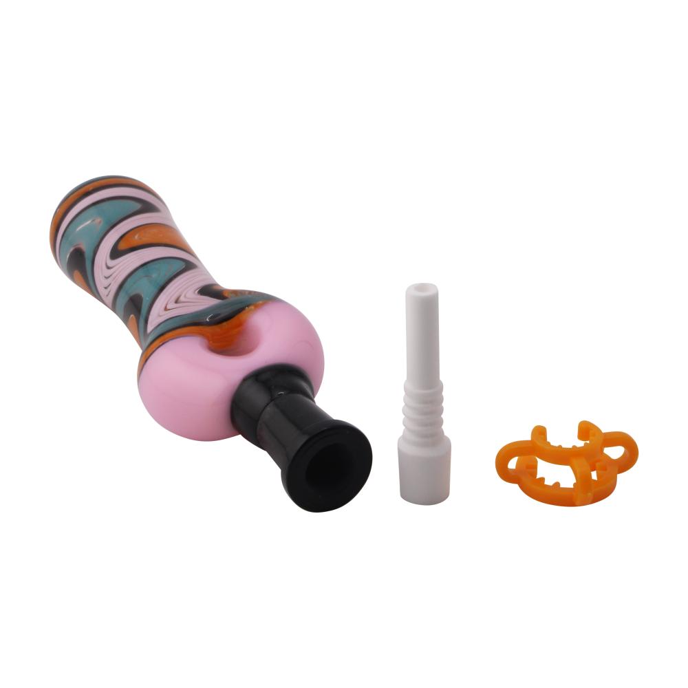 Freedom Swirl Small Glass Nectar Collector-Pink Mix