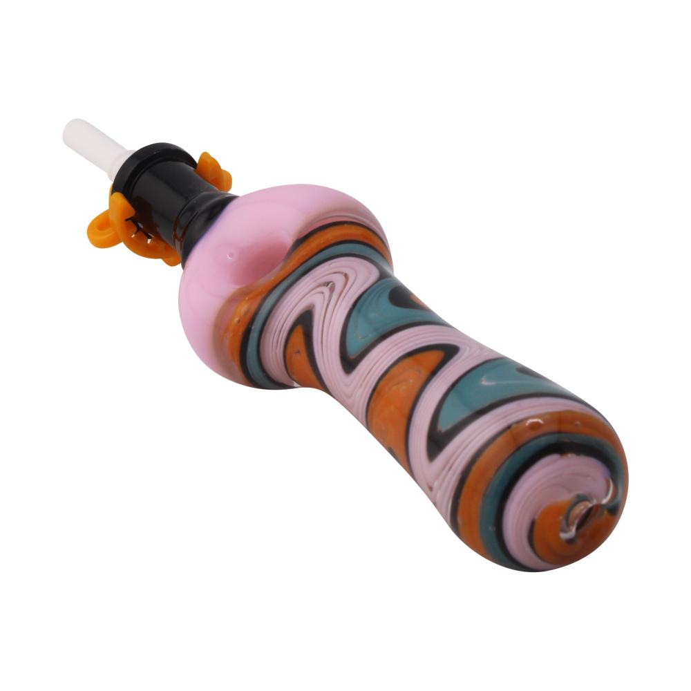 Freedom Swirl Small Glass Nectar Collector-Pink Mix