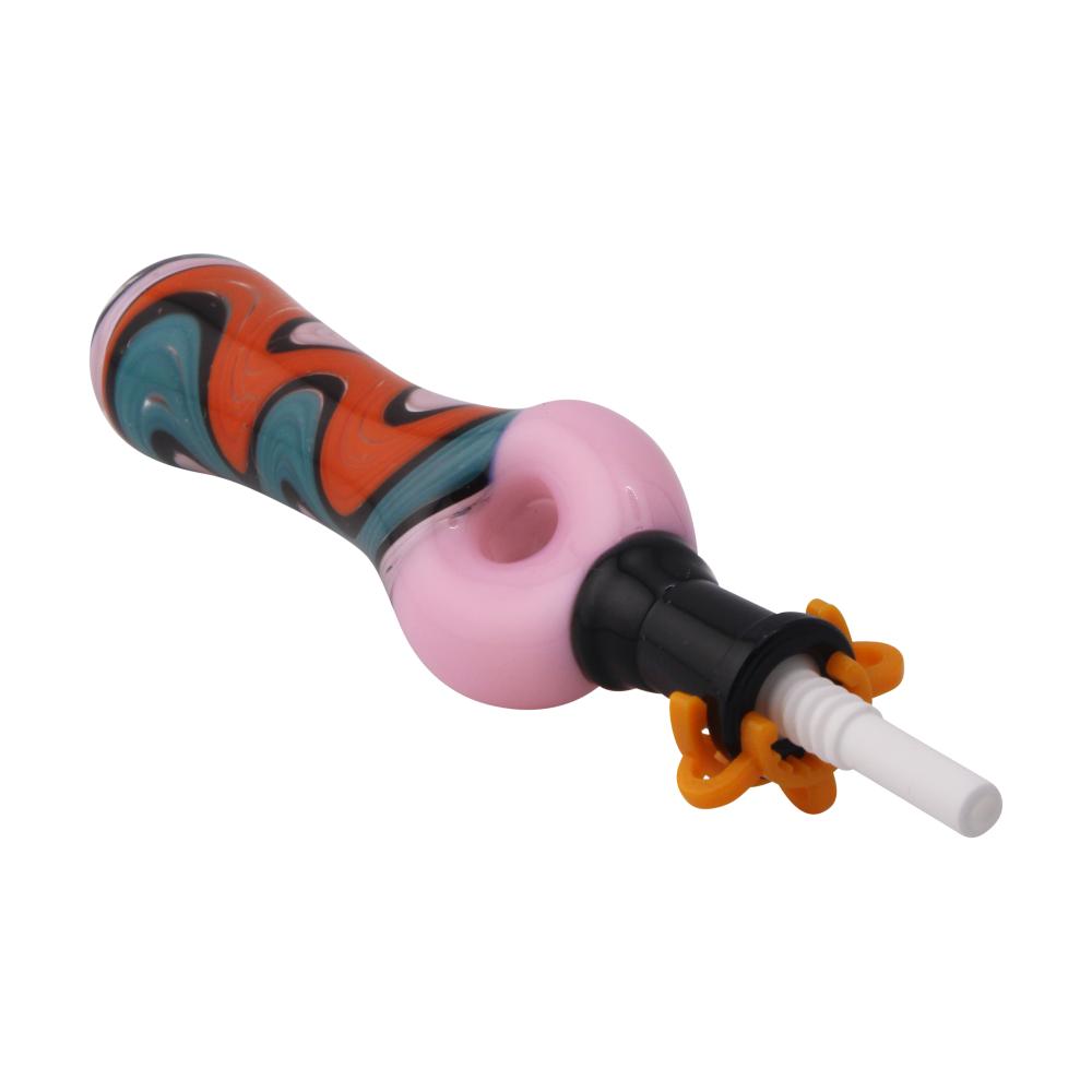 Freedom Swirl Small Glass Nectar Collector-Pink Mix