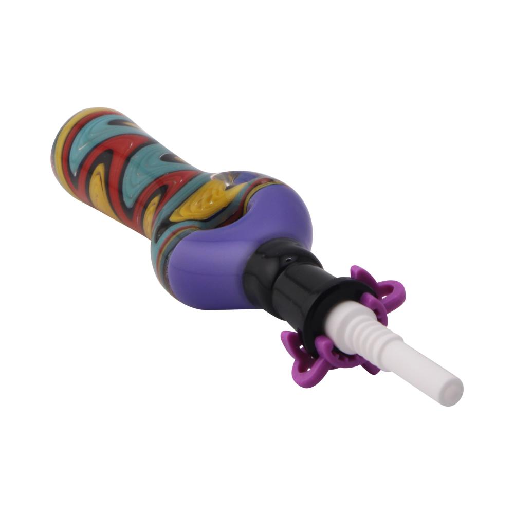 Freedom Swirl Small Glass Nectar Collector-Purple Mix