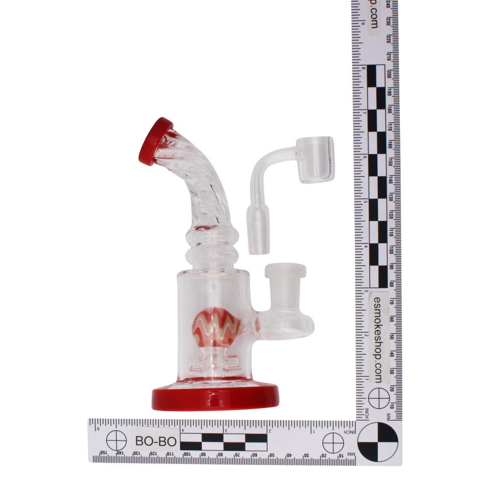 Fusion Swirl Glass Water Pipe-Crimson Red