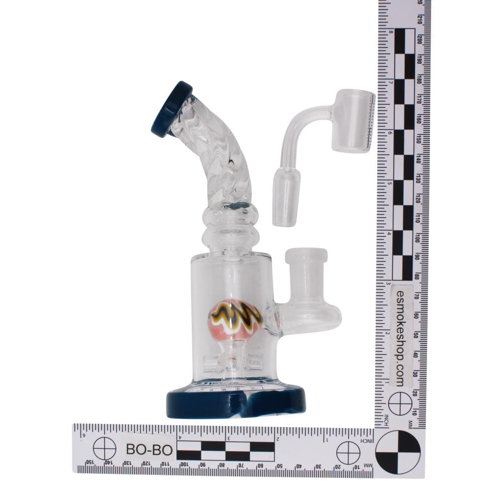 Fusion Swirl Glass Water Pipe-Dark Blue