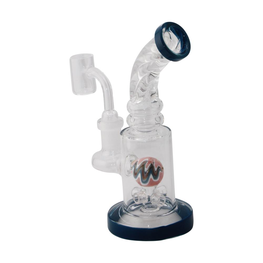 Fusion Swirl Glass Water Pipe-Dark Blue