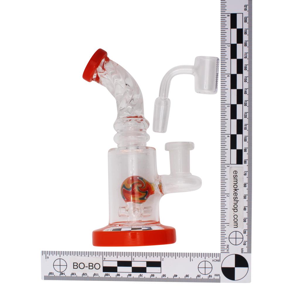 Fusion Swirl Glass Water Pipe-Orange