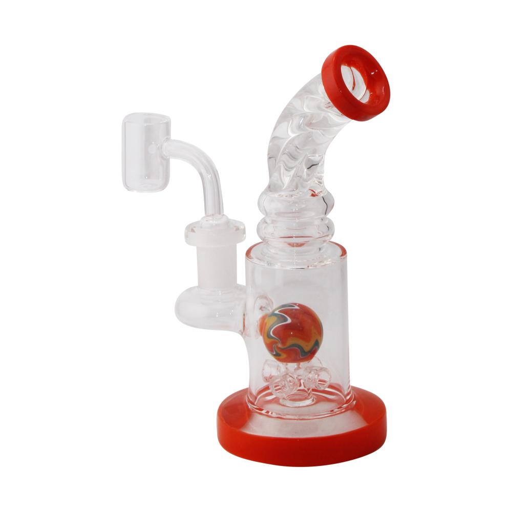 Fusion Swirl Glass Water Pipe-Orange