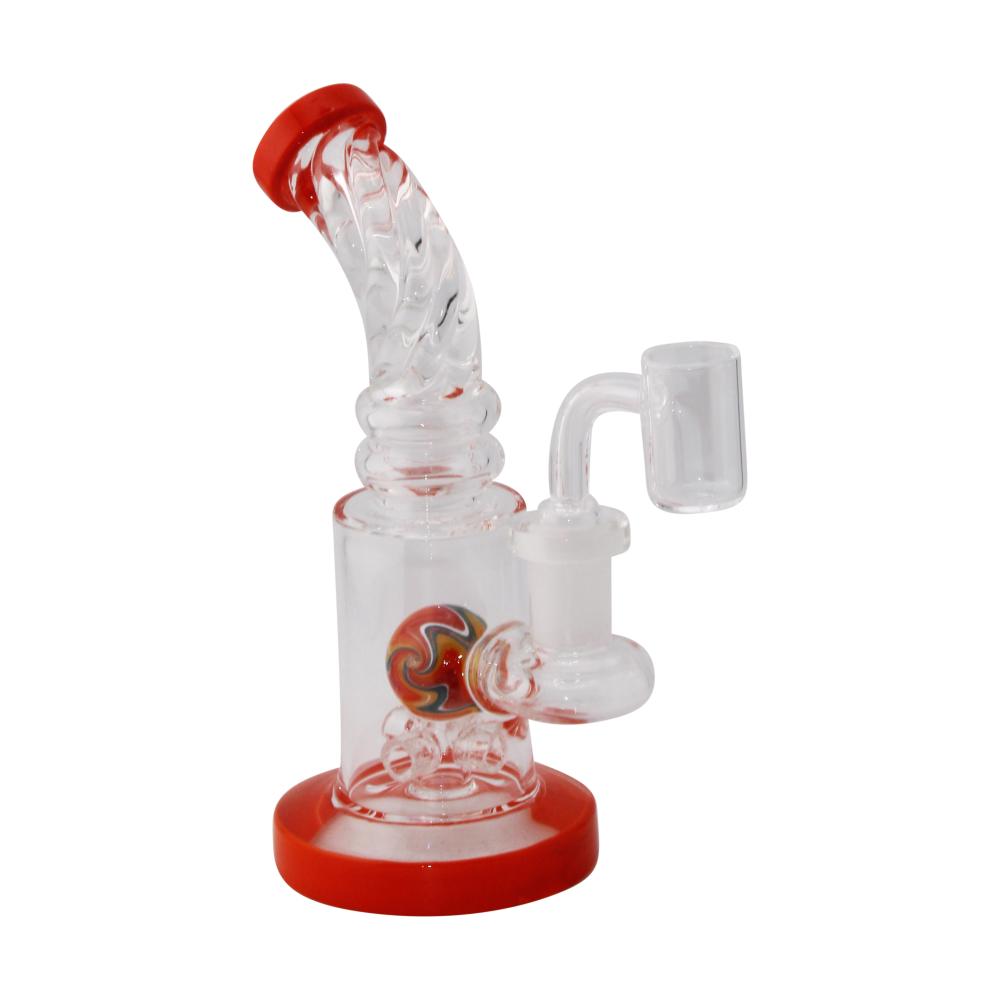 Fusion Swirl Glass Water Pipe-Orange