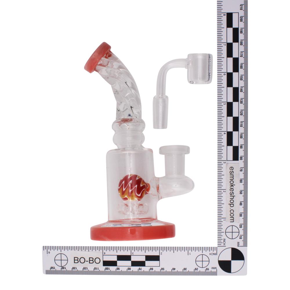 Fusion Swirl Glass Water Pipe-Pale Violet Red