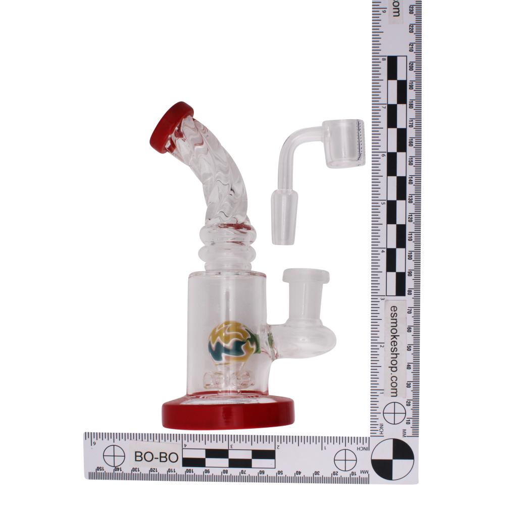 Fusion Swirl Glass Water Pipe-Red