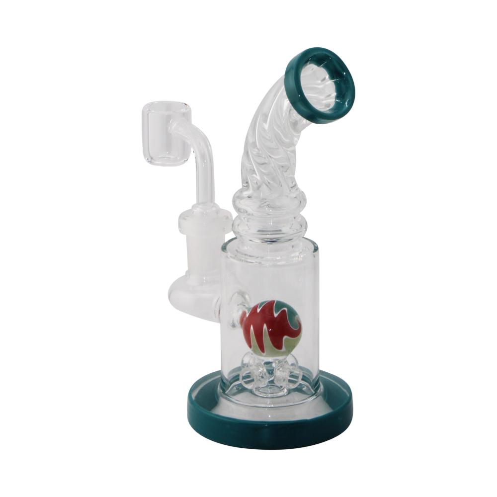 Fusion Swirl Glass Water Pipe-Royal Blue