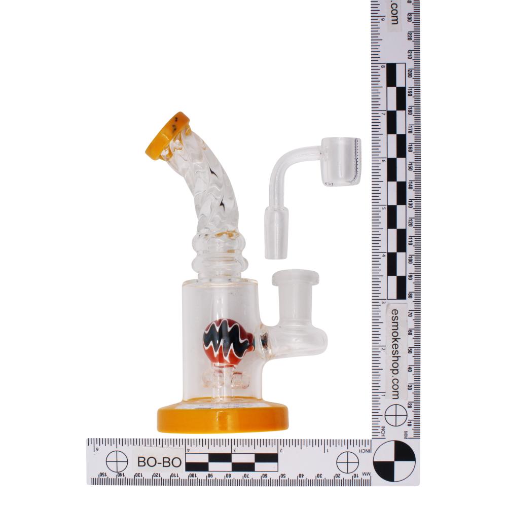 Fusion Swirl Glass Water Pipe-Yellow