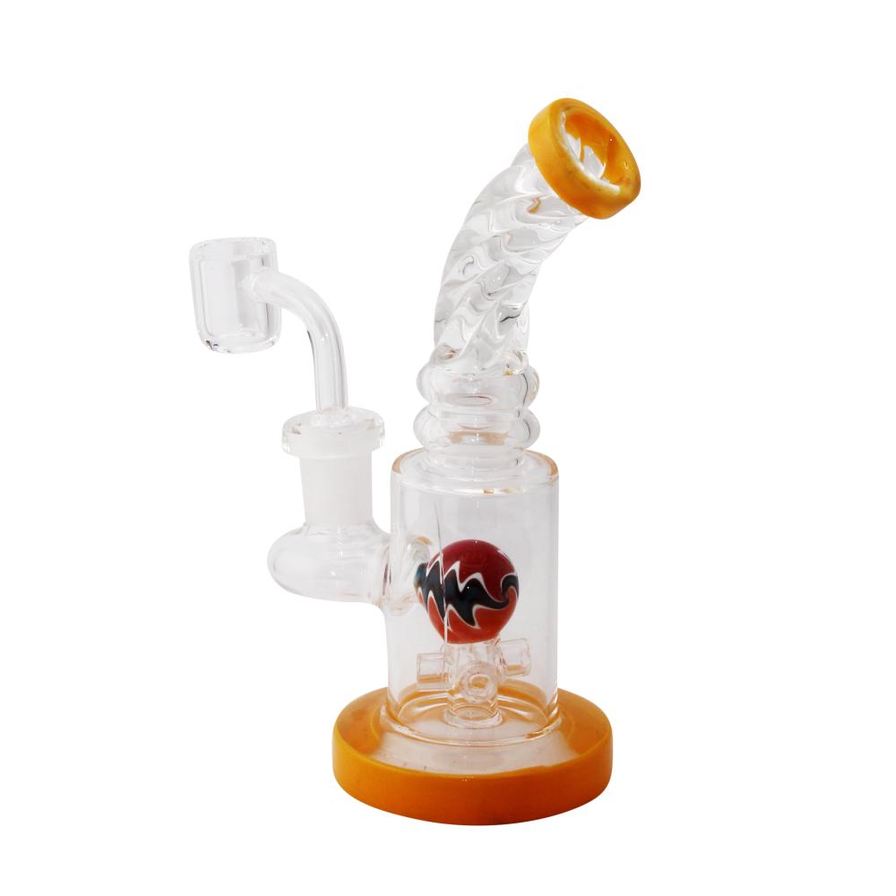 Fusion Swirl Glass Water Pipe-Yellow