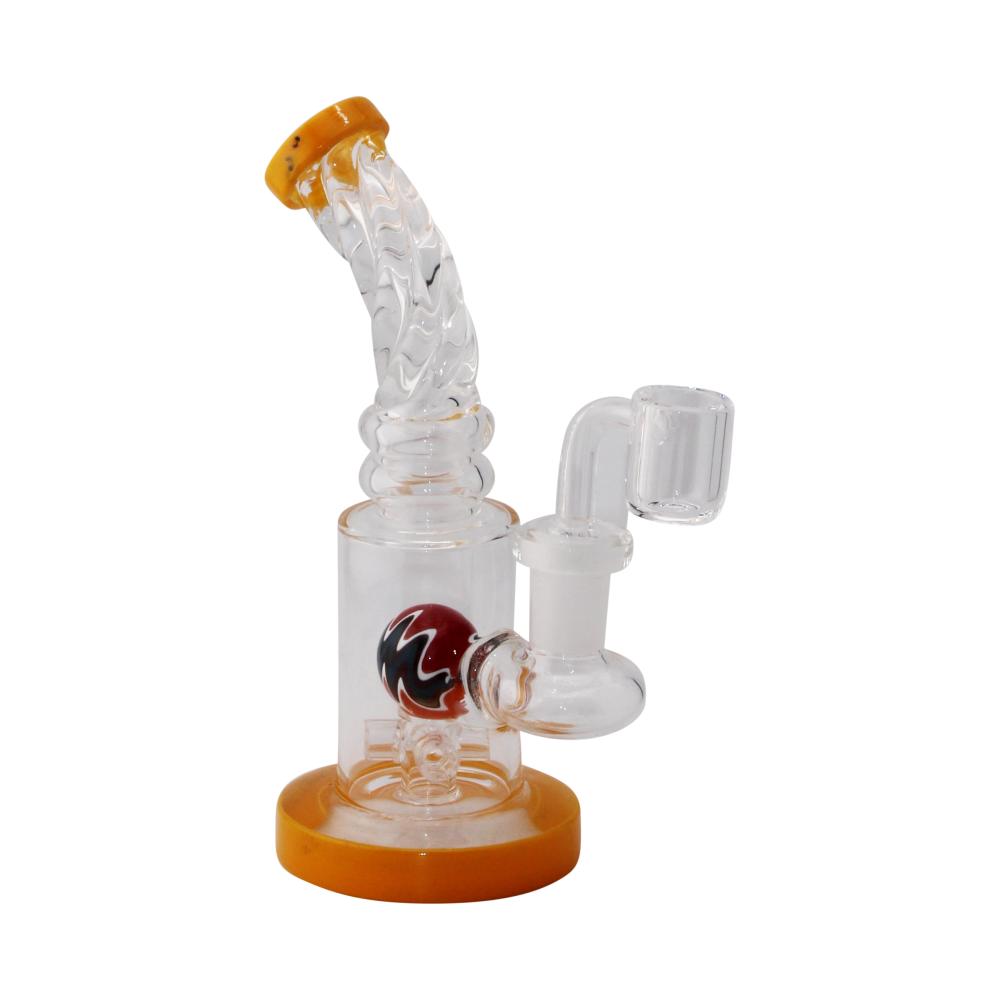 Fusion Swirl Glass Water Pipe-Yellow