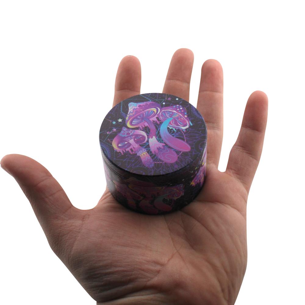 Galaxy Shroom Metal Grinder-4 Piece-Black And Purple