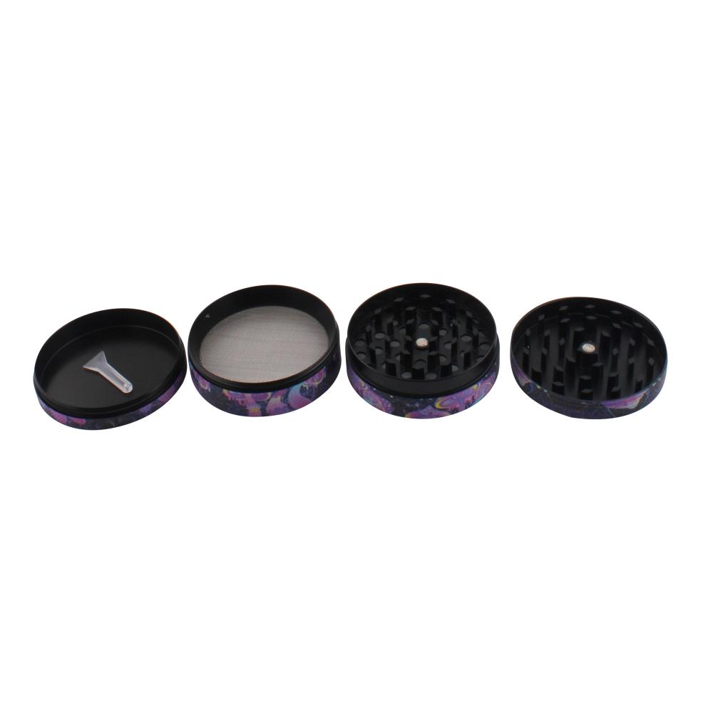 Galaxy Shroom Metal Grinder-4 Piece-Black And Purple