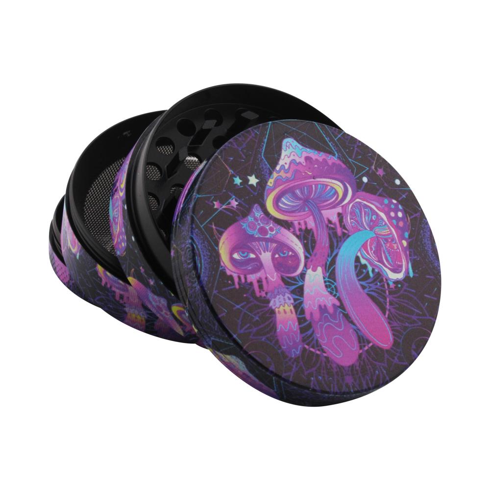 Galaxy Shroom Metal Grinder-4 Piece-Black And Purple