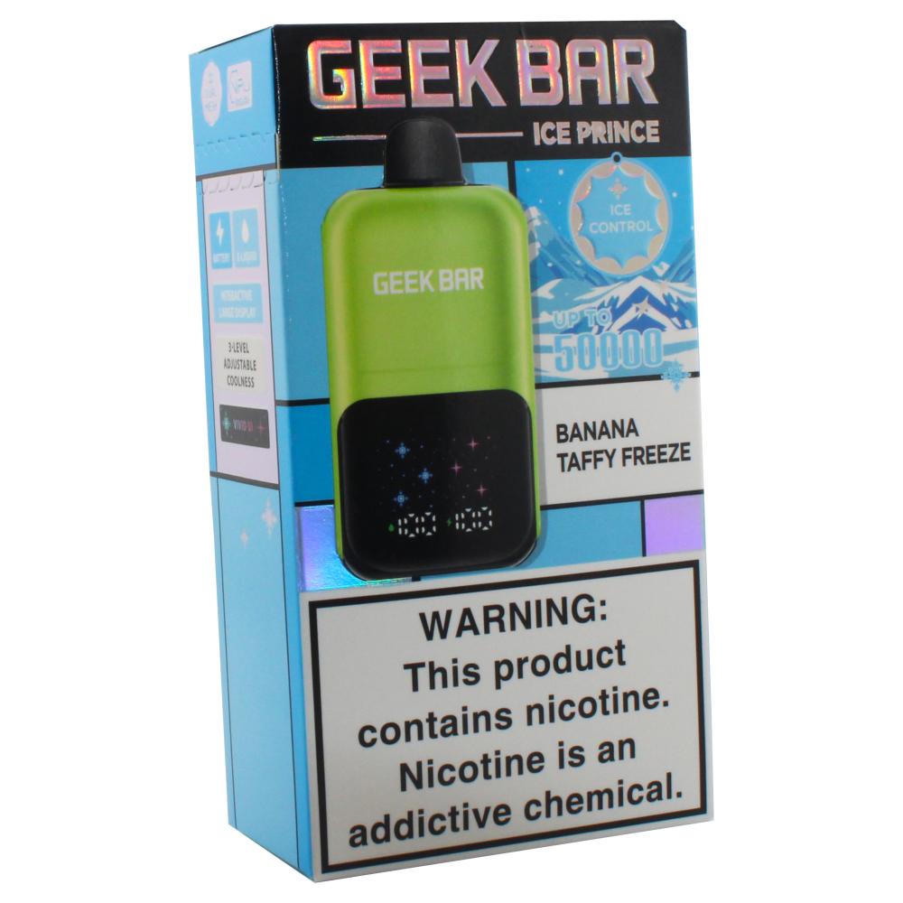 Banana Taffy Freeze Geek Bar Ice Prince 50k Puffs Vape