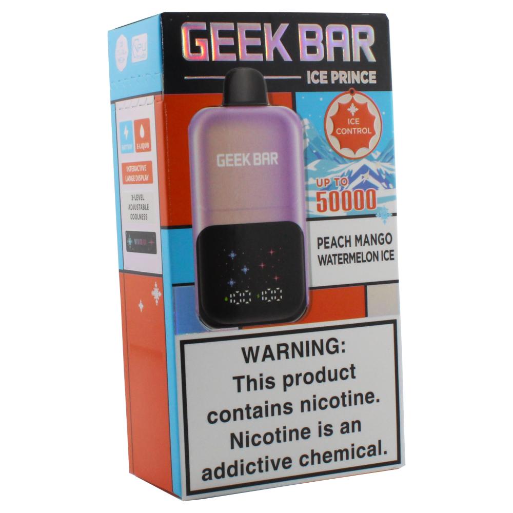 Peach Mango Watermelon Ice Geek Bar Ice Prince 50k Puffs Vape