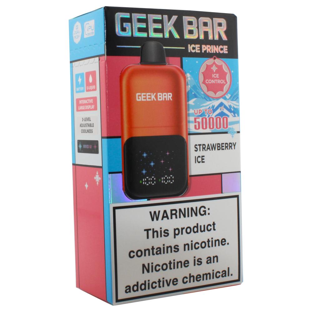 Strawberry Ice Geek Bar Ice Prince 50k Puffs Vape