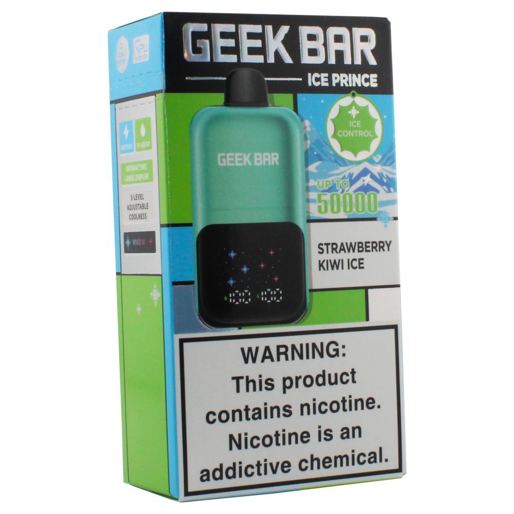 Strawberry Kiwi Ice Geek Bar Ice Prince 50k Puffs Vape