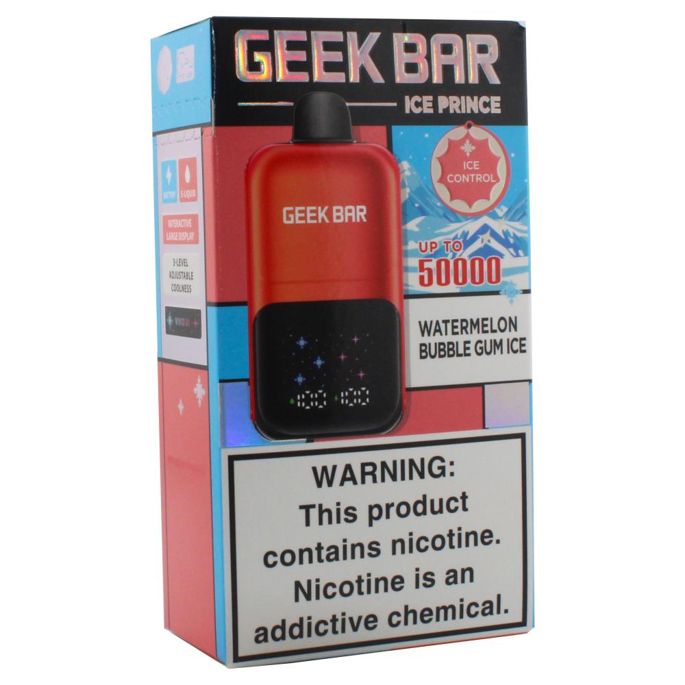 Watermelon Bubble Gum Ice Geek Bar Ice Prince 50k Puffs Vape